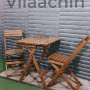 میز و صندلی چوبی تاشو دونفره